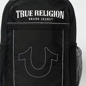 TRUE RELIGION Horse Shoe Backpack - BLACK/WHITE